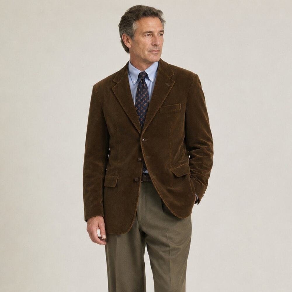 vtg Brooks Brothes Loro Piana Corduroy Blazer Sport Coat in brown cotton 40R